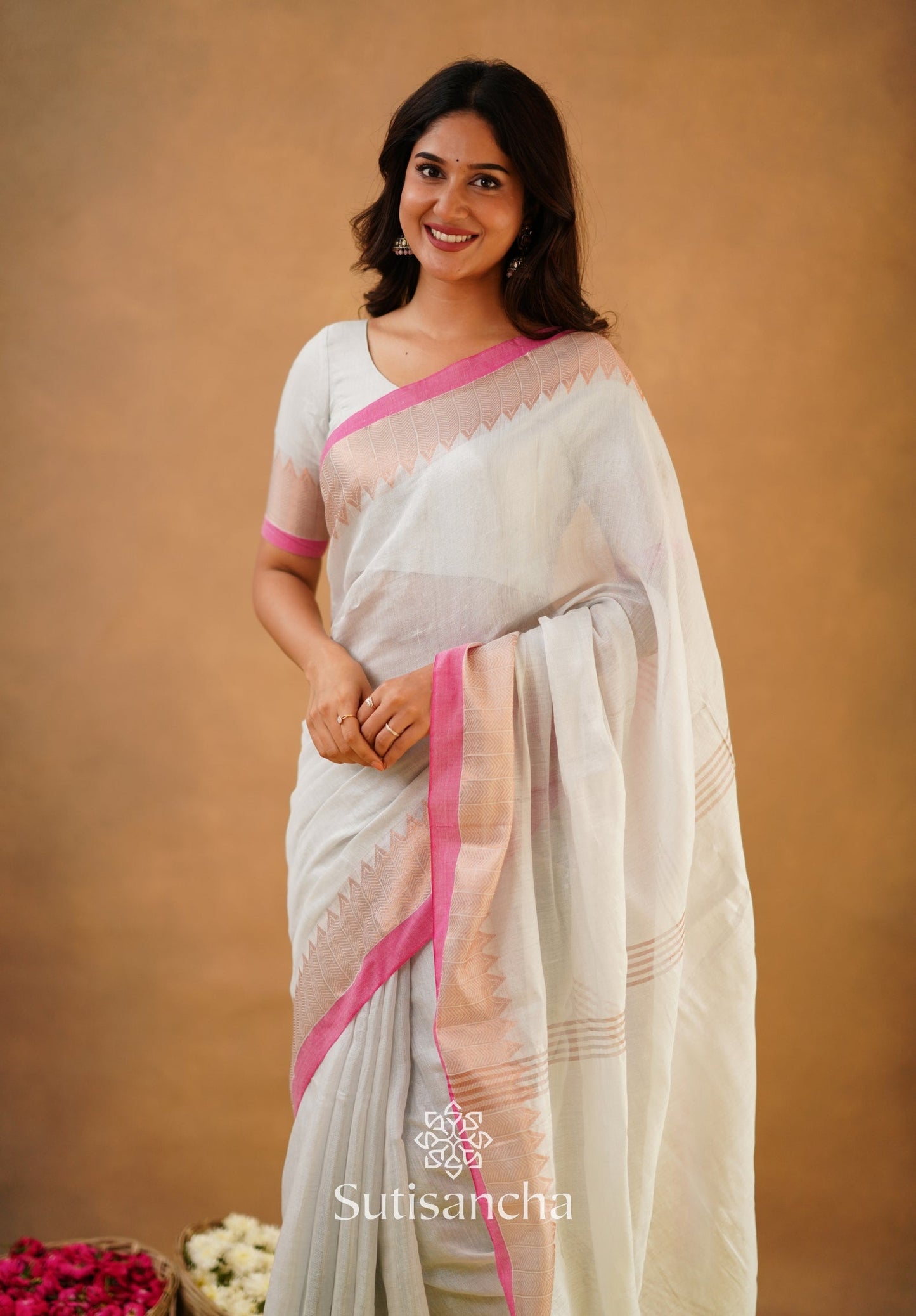 Dhiyona SS Sutisancha Handloom Cotton Designer Tissue Saree