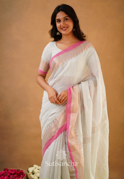 Dhiyona SS Sutisancha Handloom Cotton Designer Tissue Saree