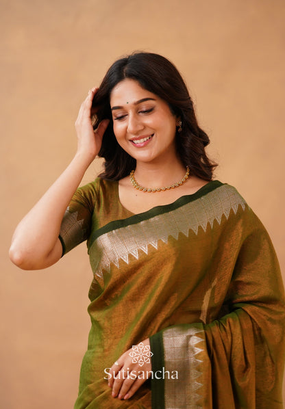 Dhiyona SS Sutisancha Anique Bronze Handloom Cotton Designer Tissue Saree