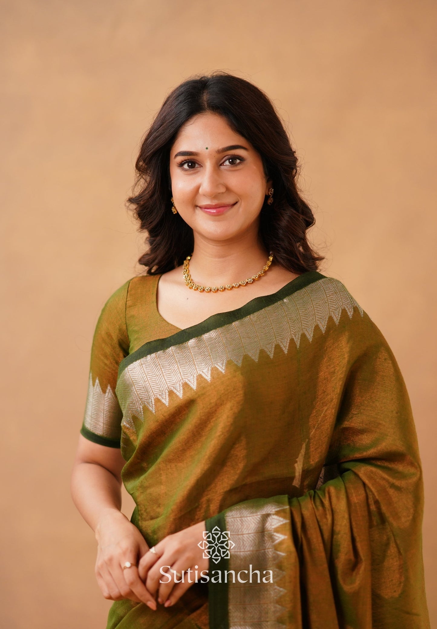 Dhiyona SS Sutisancha Anique Bronze Handloom Cotton Designer Tissue Saree