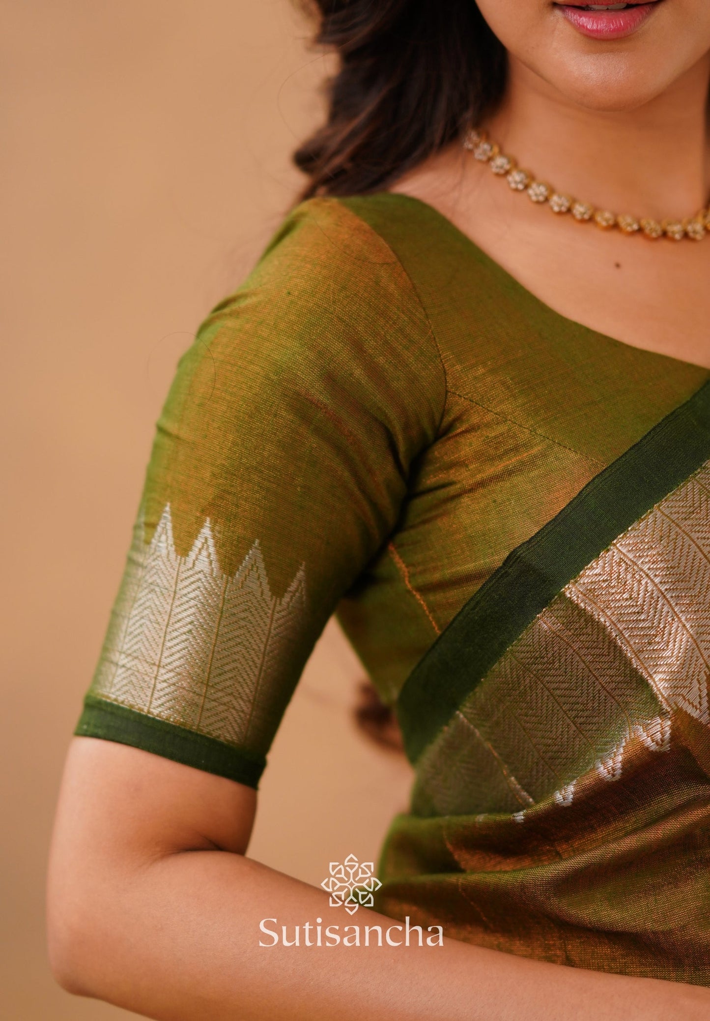 Dhiyona SS Sutisancha Anique Bronze Handloom Cotton Designer Tissue Saree