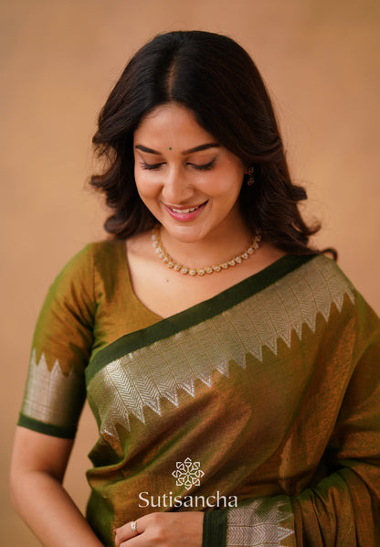 Dhiyona SS Sutisancha Anique Bronze Handloom Cotton Designer Tissue Saree