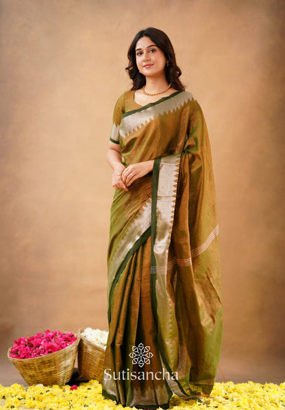 Dhiyona SS Sutisancha Anique Bronze Handloom Cotton Designer Tissue Saree