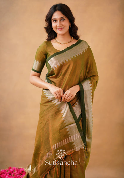 Dhiyona SS Sutisancha Anique Bronze Handloom Cotton Designer Tissue Saree
