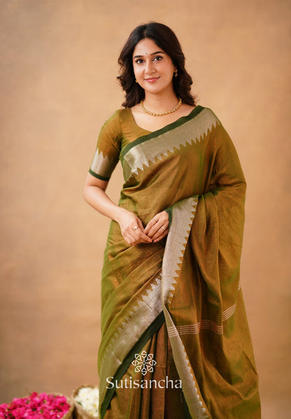 Dhiyona SS Sutisancha Anique Bronze Handloom Cotton Designer Tissue Saree