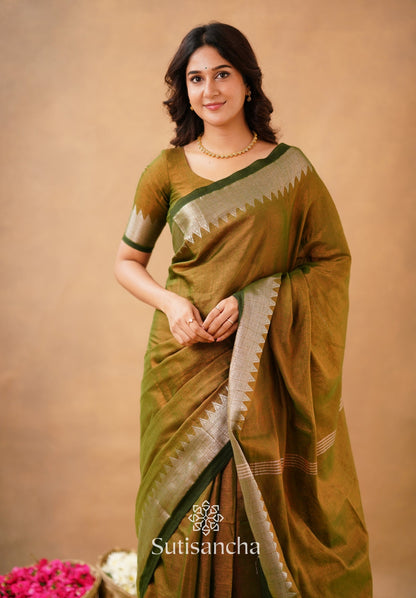Dhiyona SS Sutisancha Anique Bronze Handloom Cotton Designer Tissue Saree