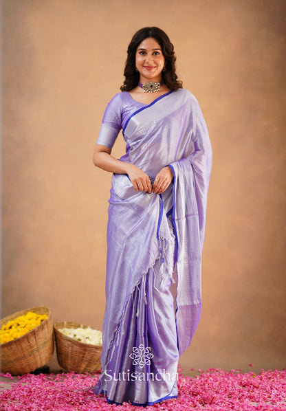 Dhiyona SS Sutisancha Lavender Handloom Cotton Tissue Saree