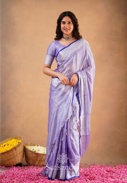 Dhiyona SS Sutisancha Lavender Handloom Cotton Tissue Saree