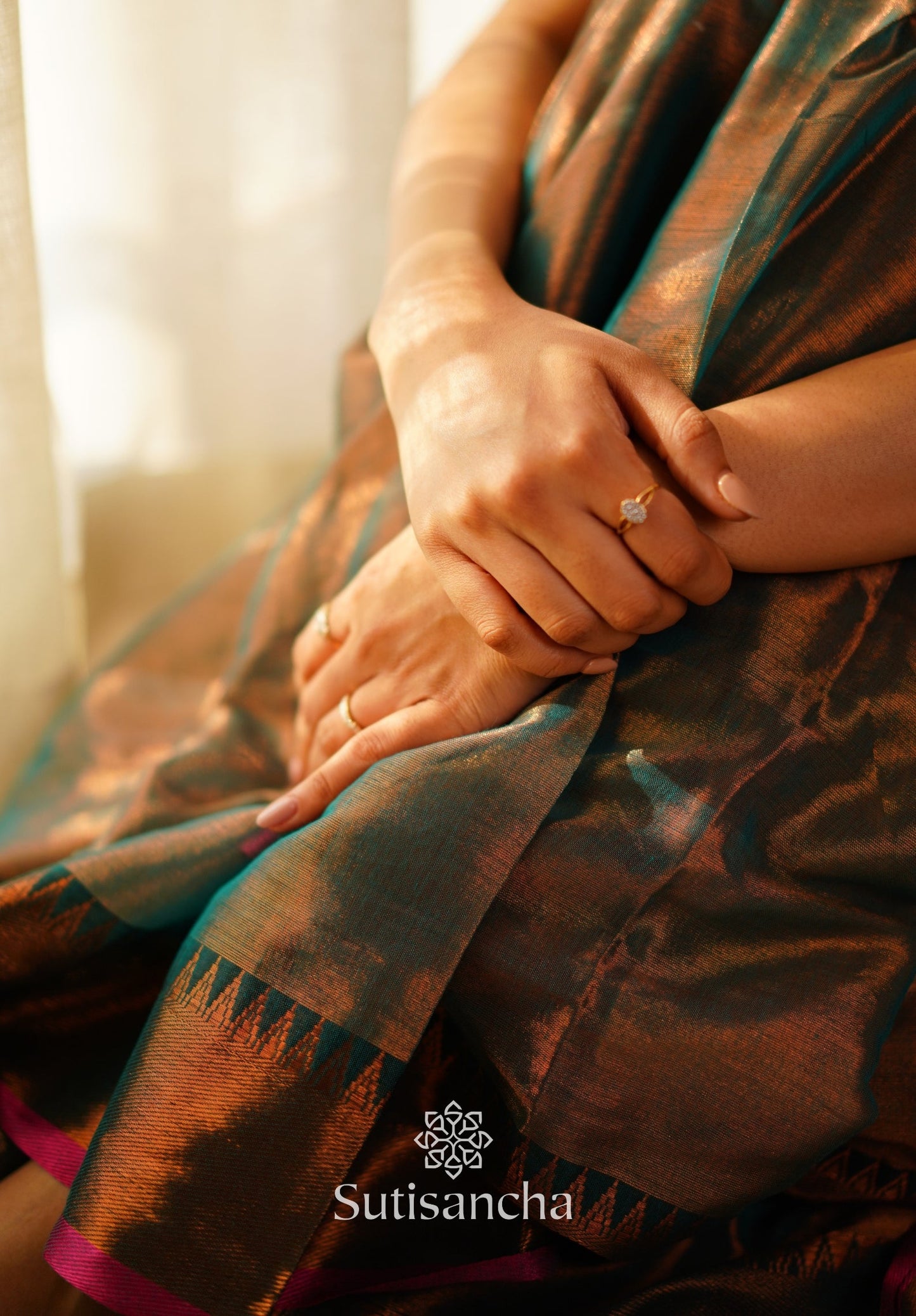 Dhiyona SS Sutisancha Rama Green Handloom Cotton Tissue Saree