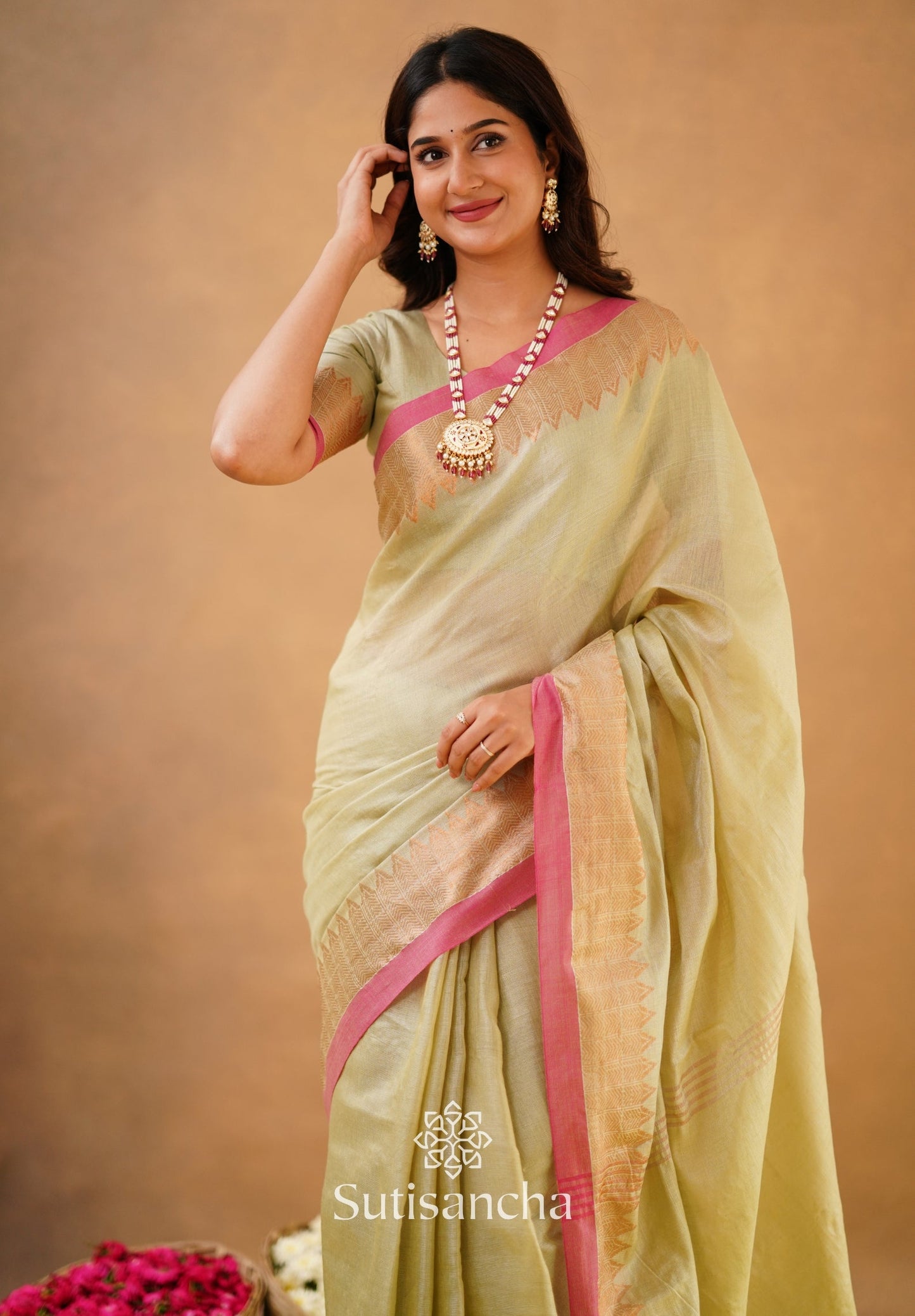 Dhiyona SS Sutisancha Handloom Cotton Designer Tissue Saree