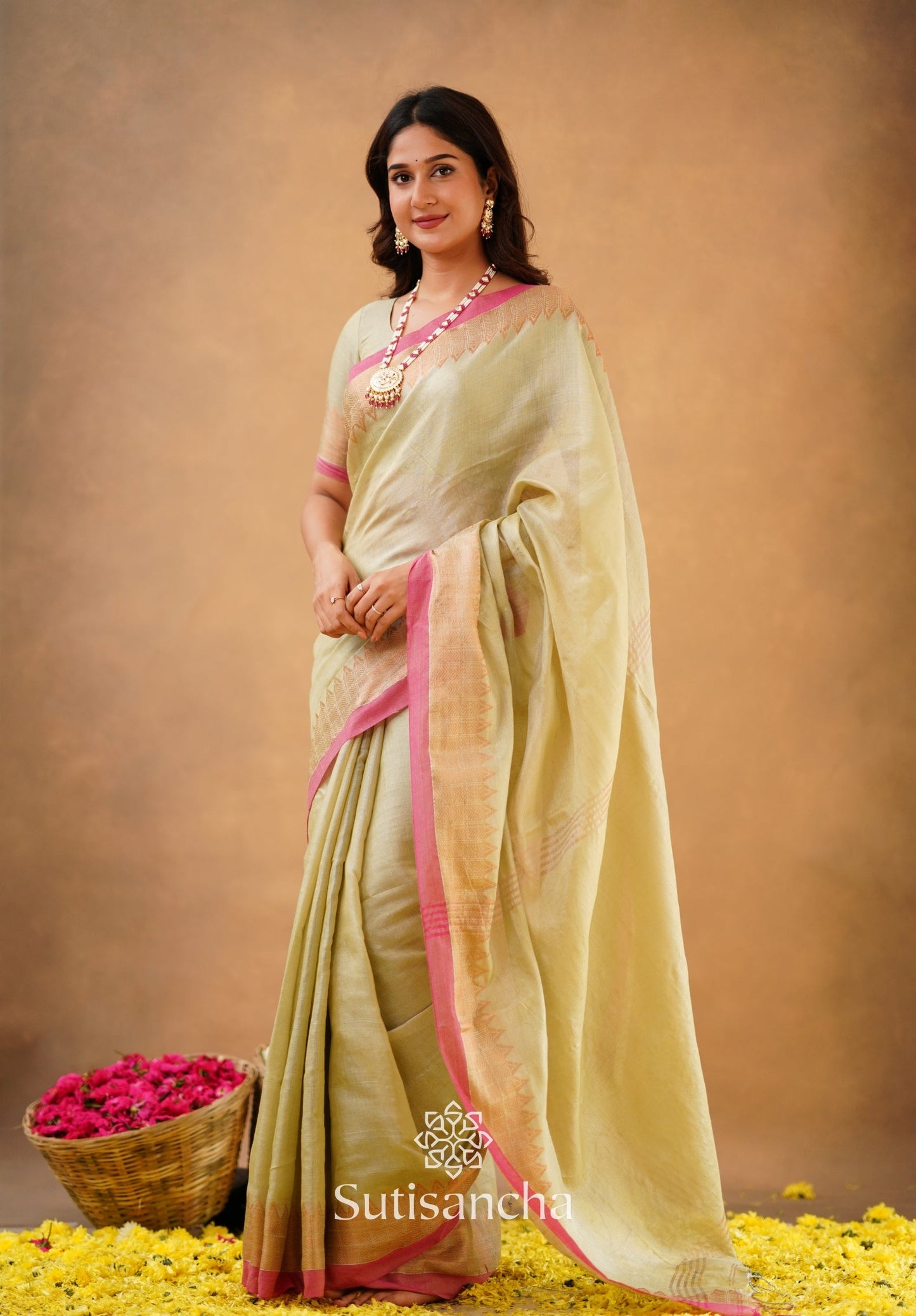 Dhiyona SS Sutisancha Handloom Cotton Designer Tissue Saree