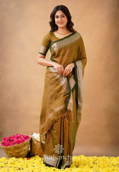 Dhiyona SS Sutisancha Anique Bronze Handloom Cotton Designer Tissue Saree