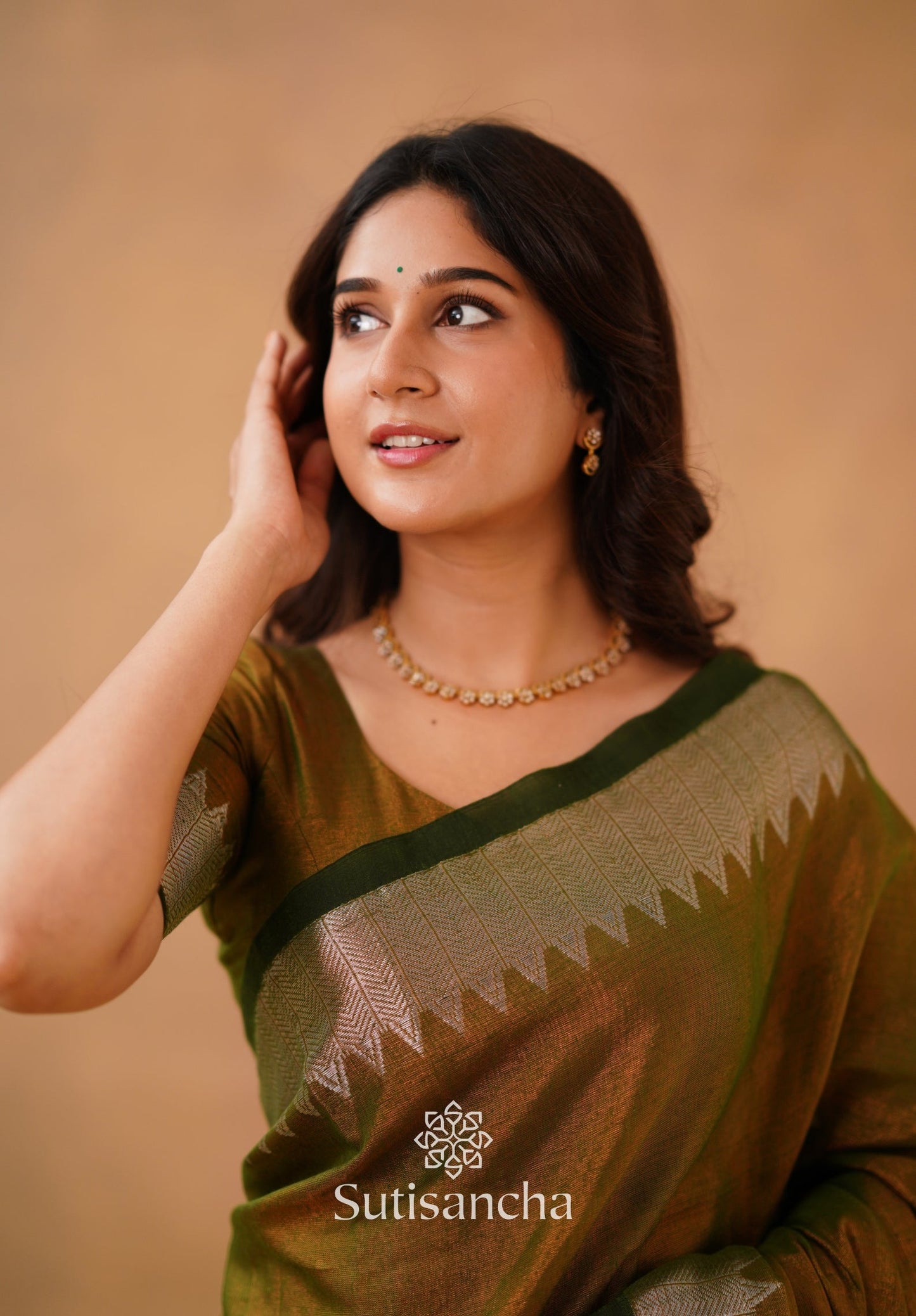 Dhiyona SS Sutisancha Anique Bronze Handloom Cotton Designer Tissue Saree