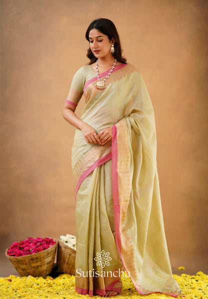 Dhiyona SS Sutisancha Handloom Cotton Designer Tissue Saree