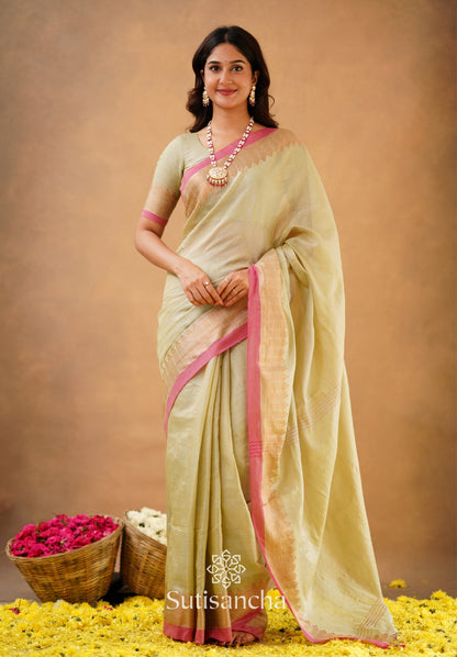 Dhiyona SS Sutisancha Handloom Cotton Designer Tissue Saree