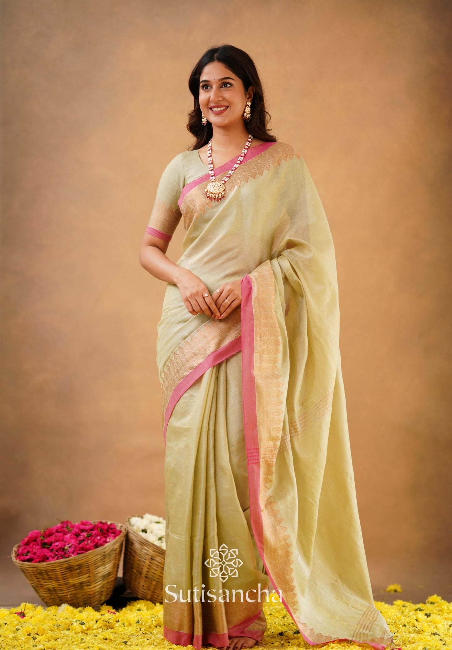 Dhiyona SS Sutisancha Handloom Cotton Designer Tissue Saree
