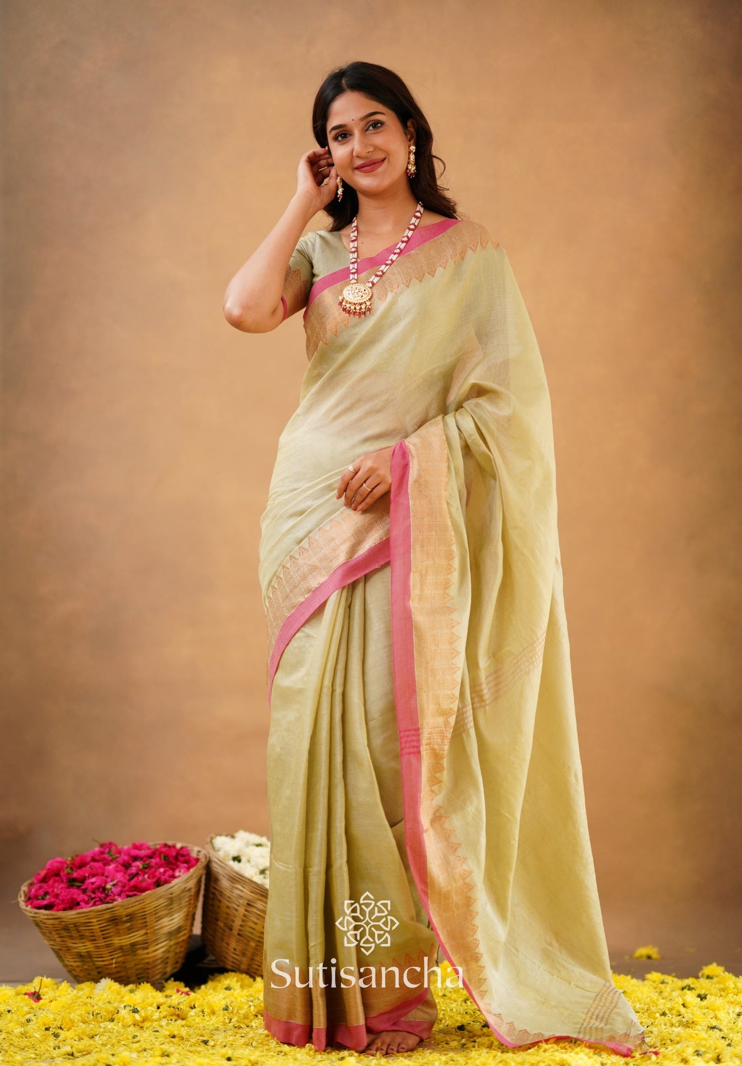 Dhiyona SS Sutisancha Handloom Cotton Designer Tissue Saree