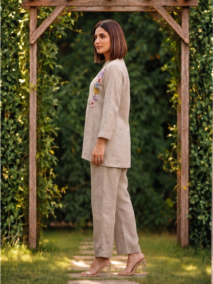 Sushi flora embroidery cotton co-ord set