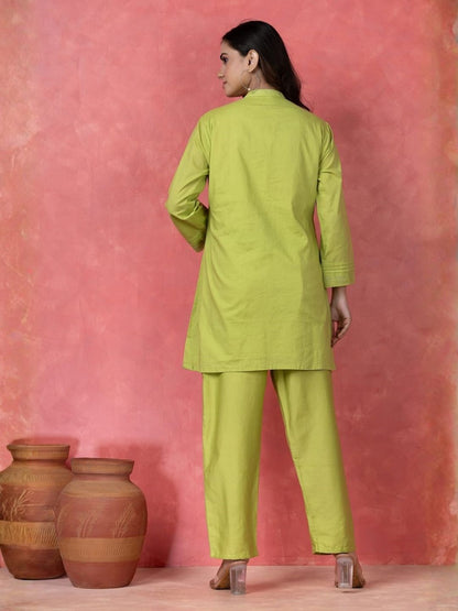 Gaur Limerick embroidery cotton co-ord set