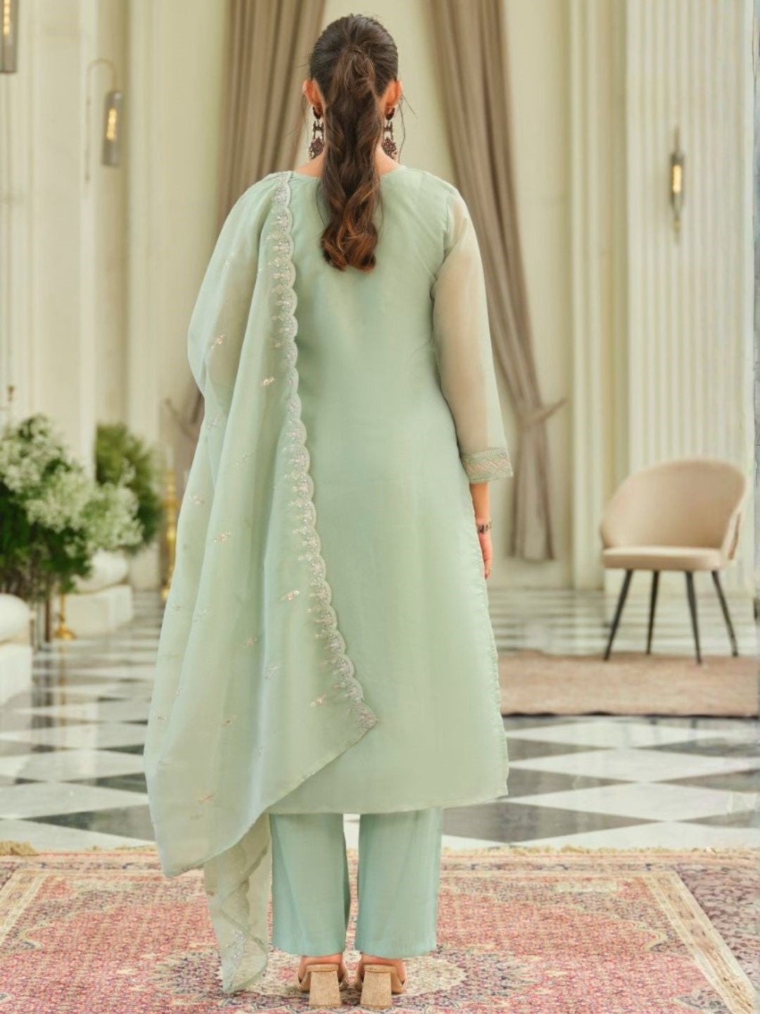 Adab minty full work suit set
