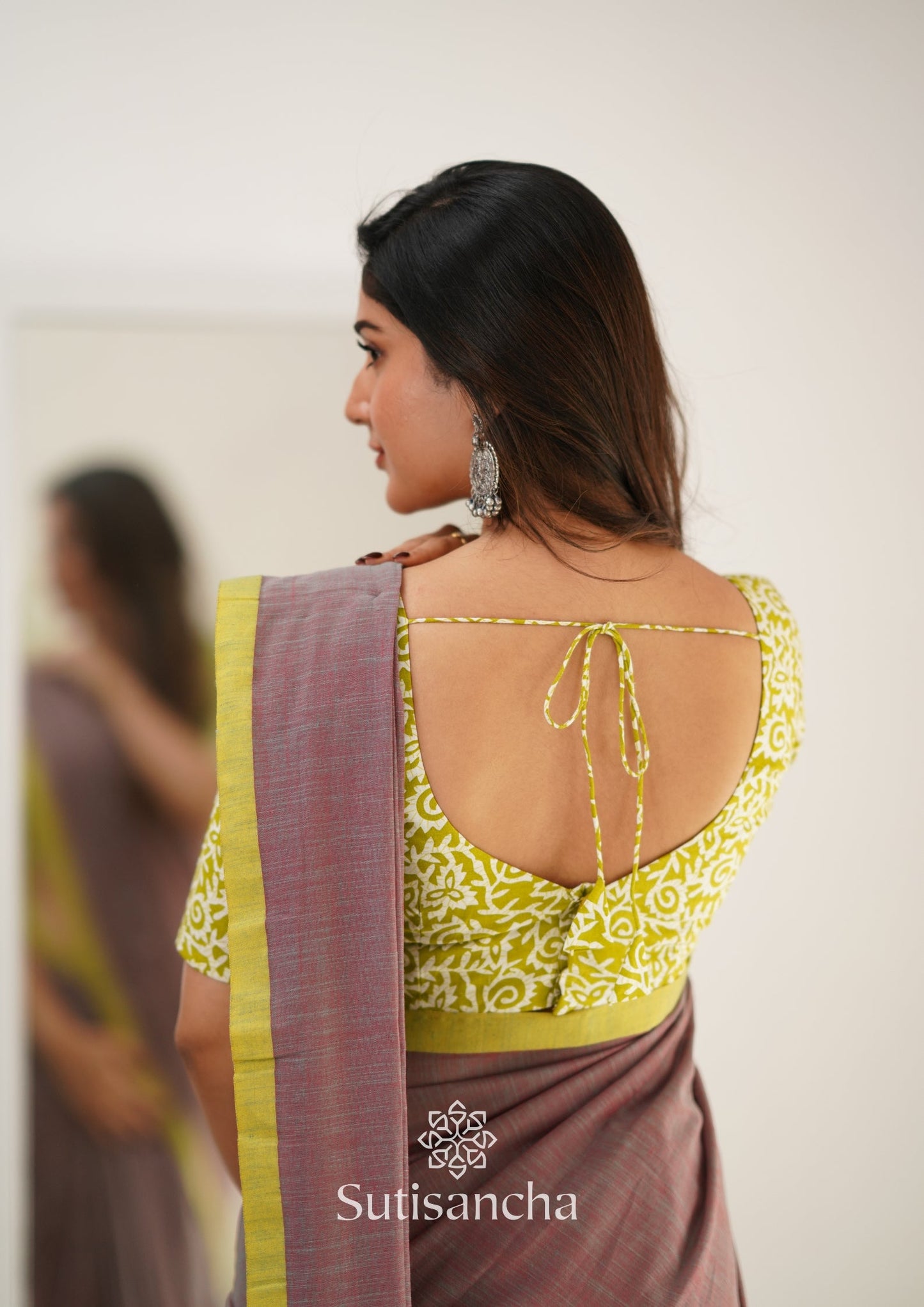 Dhiyona SS Sutisancha Handloom Cotton Saree With Designer Blouse
