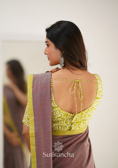 Dhiyona SS Sutisancha Handloom Cotton Saree With Designer Blouse