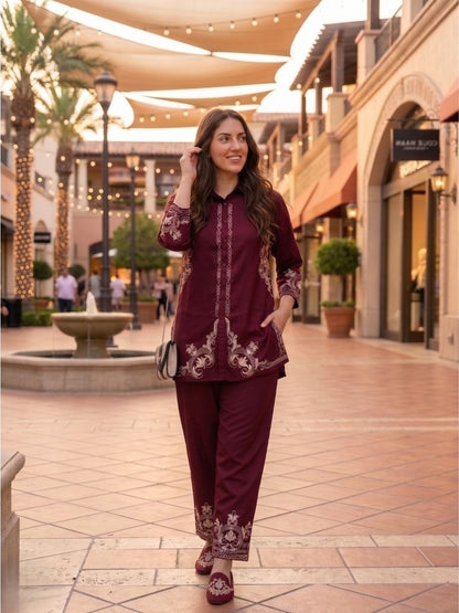 Prisha jam embroidery cotton co-ord set