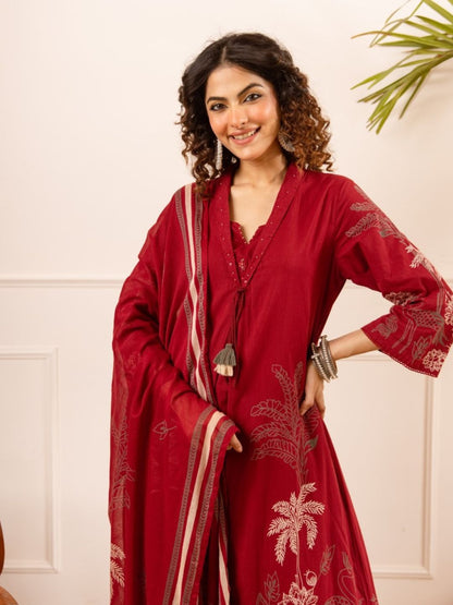 Karen melon cotton suit set
