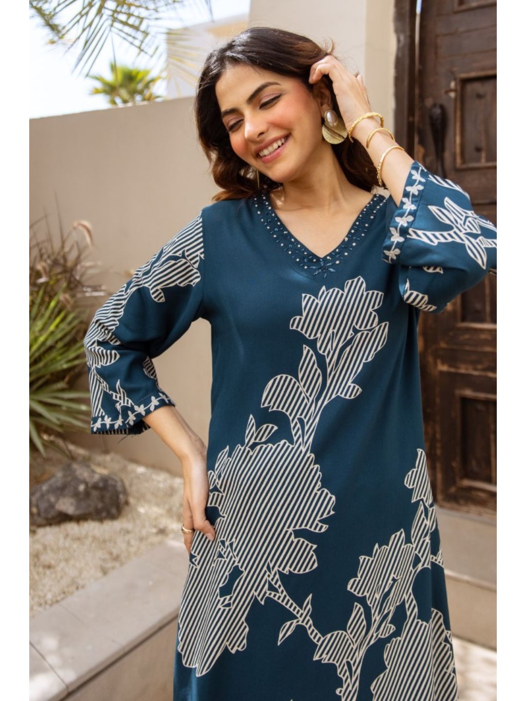 Karen admiral printed cotton kurta pant set