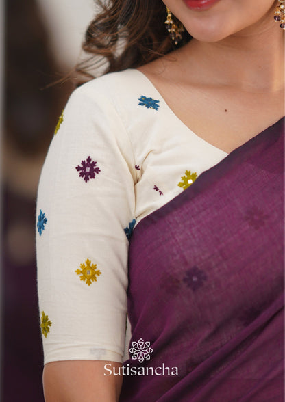 Dhiyona SS Sutisancha Magenta Handloom Cotton Saree with Designer Blouse