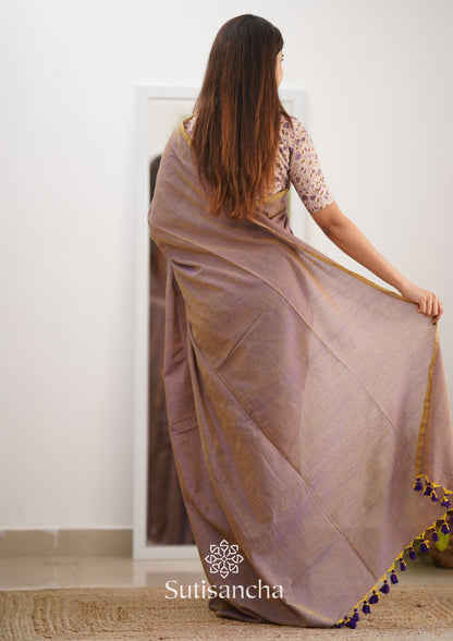 Dhiyona SS Sutisancha onion colour saree with designer Blouse