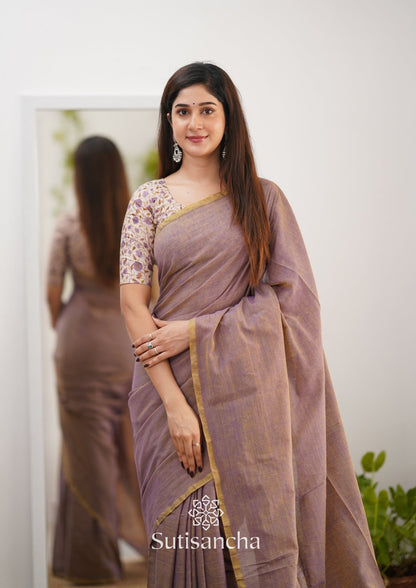 Dhiyona SS Sutisancha onion colour saree with designer Blouse