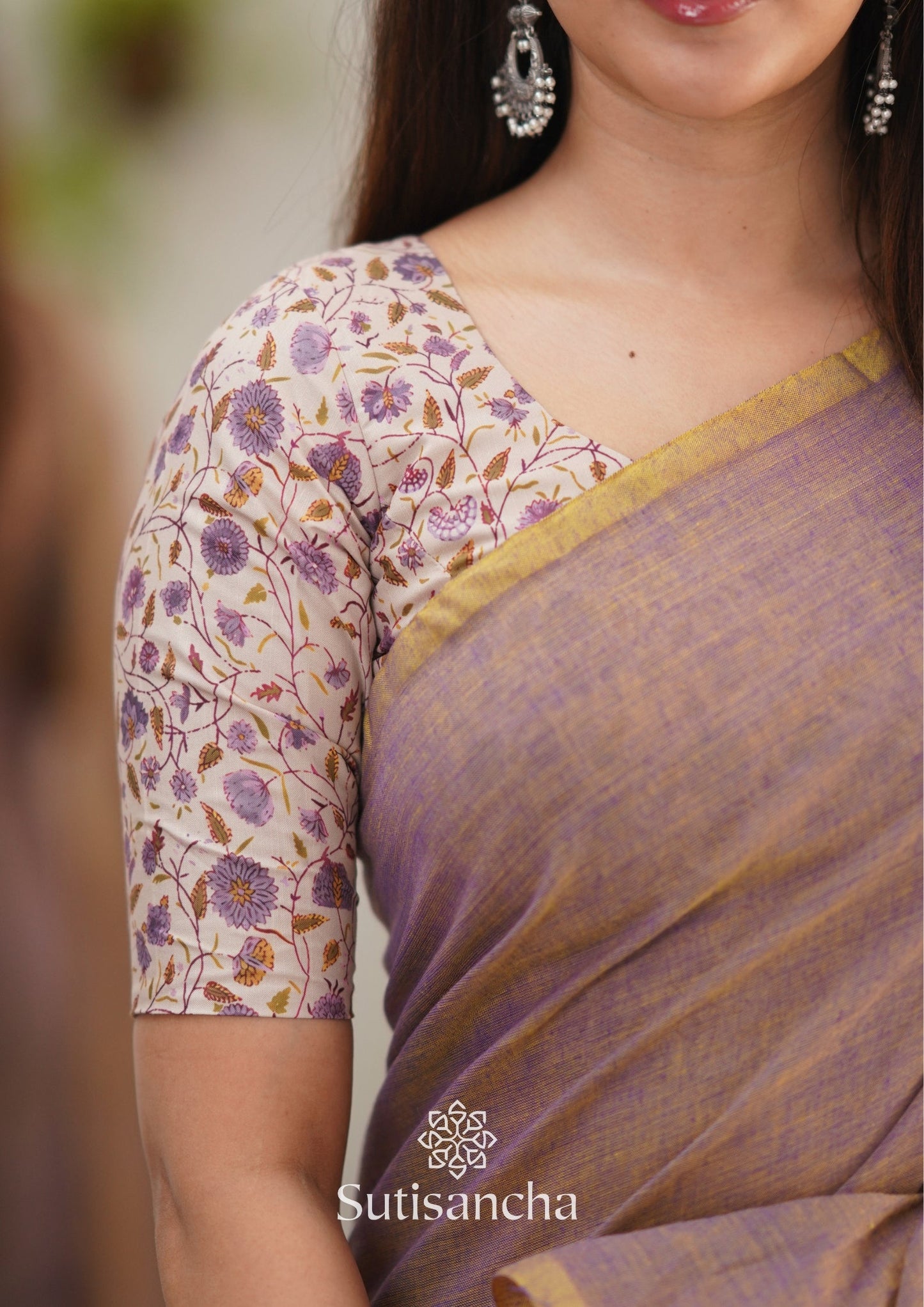 Dhiyona SS Sutisancha onion colour saree with designer Blouse