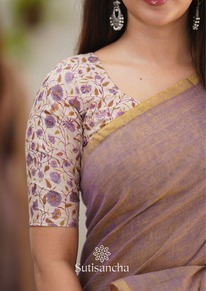 Dhiyona SS Sutisancha onion colour saree with designer Blouse