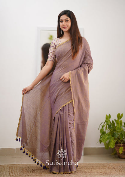 Dhiyona SS Sutisancha onion colour saree with designer Blouse