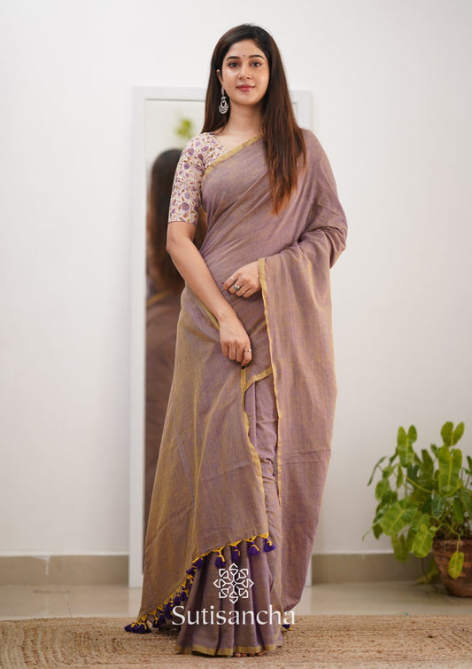 Dhiyona SS Sutisancha onion colour saree with designer Blouse