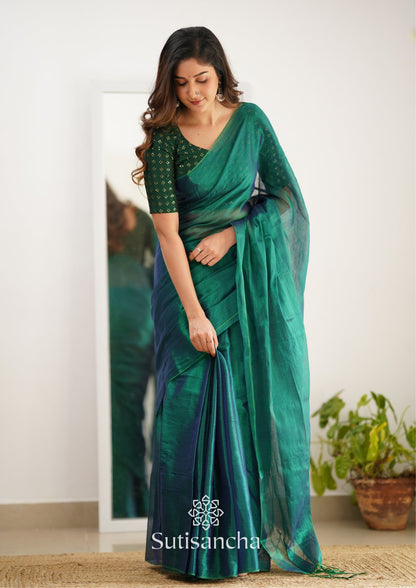 Dhiyona SS Sutisancha Rama Handloom Tissue Saree With Designer Blouse