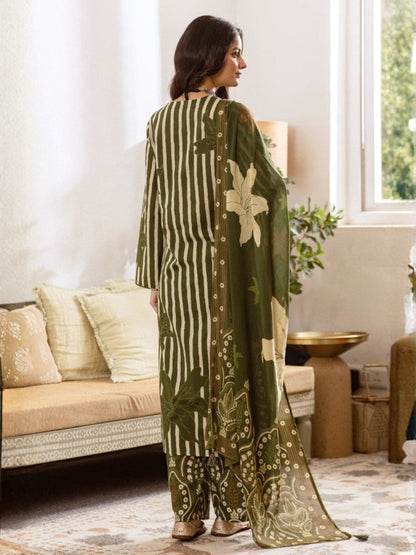 Karen olive cotton suit set