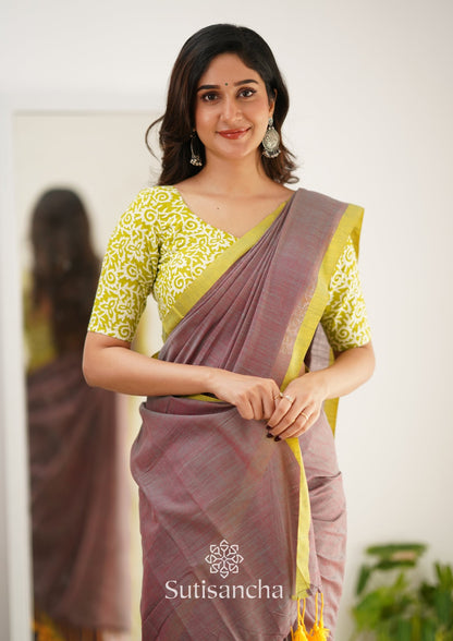 Dhiyona SS Sutisancha Handloom Cotton Saree With Designer Blouse