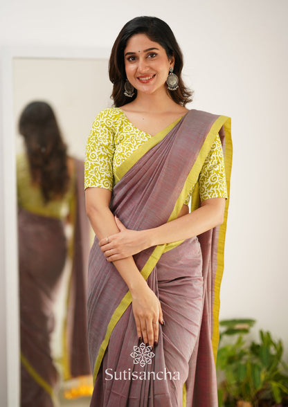 Dhiyona SS Sutisancha Handloom Cotton Saree With Designer Blouse