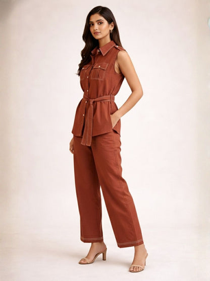 Akshara cadmium cotton co-ord set