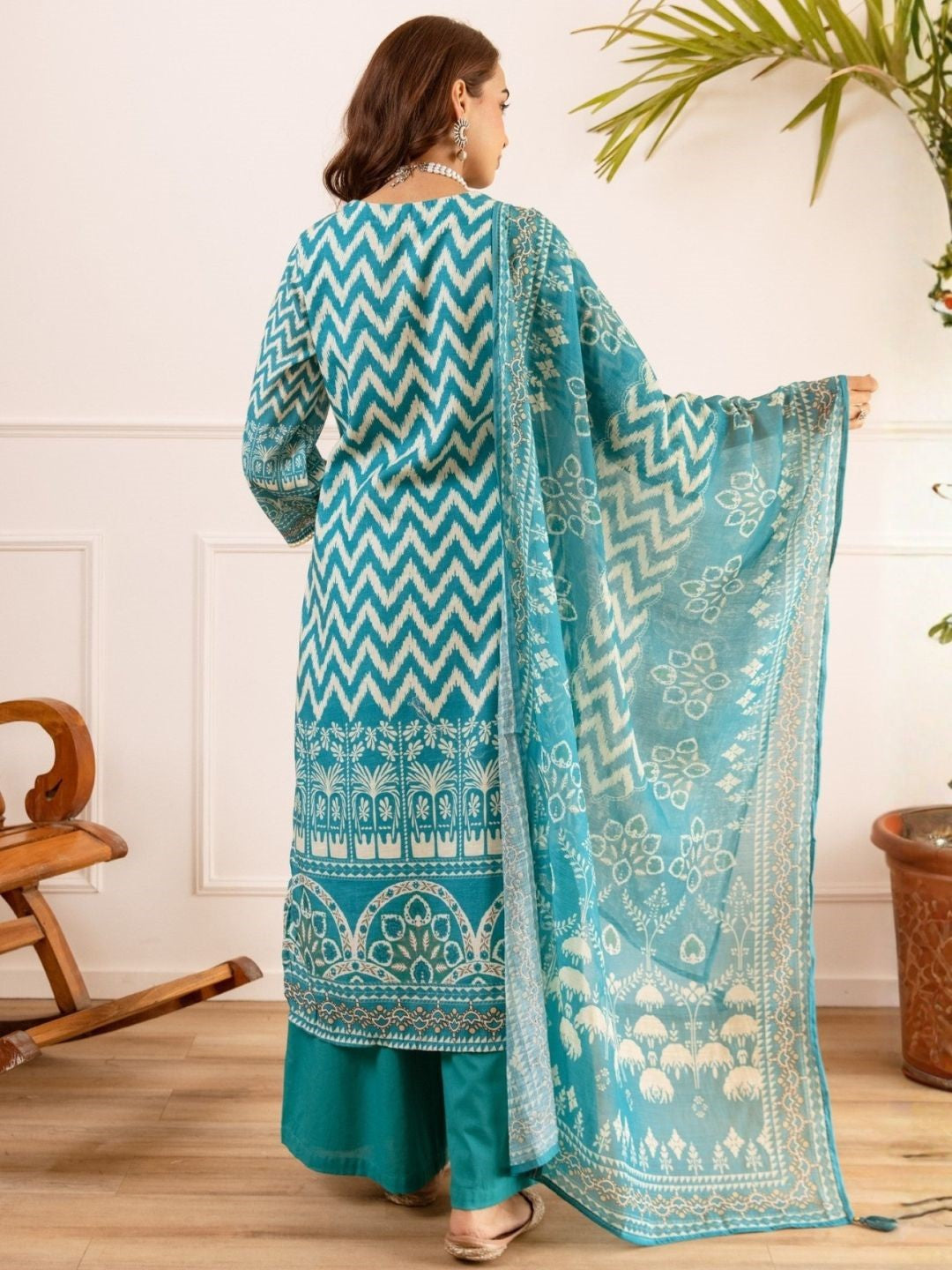 Karen Lapis cotton suit set