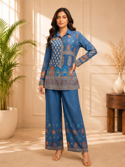 Vriti Cobalt Printed Co-ord Set