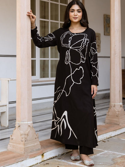 Printed Straight Kurta With Palazzos