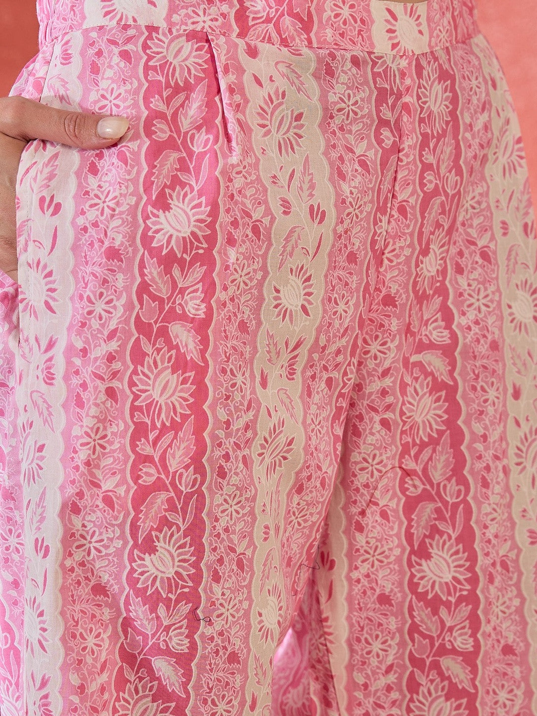 Printed Pure Cotton V-Neck Kurta Sets