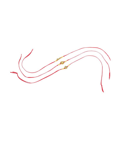 Dhiyona Pack Of 3 Thread Rakhi with Roli Chawal Chandan & Mishri