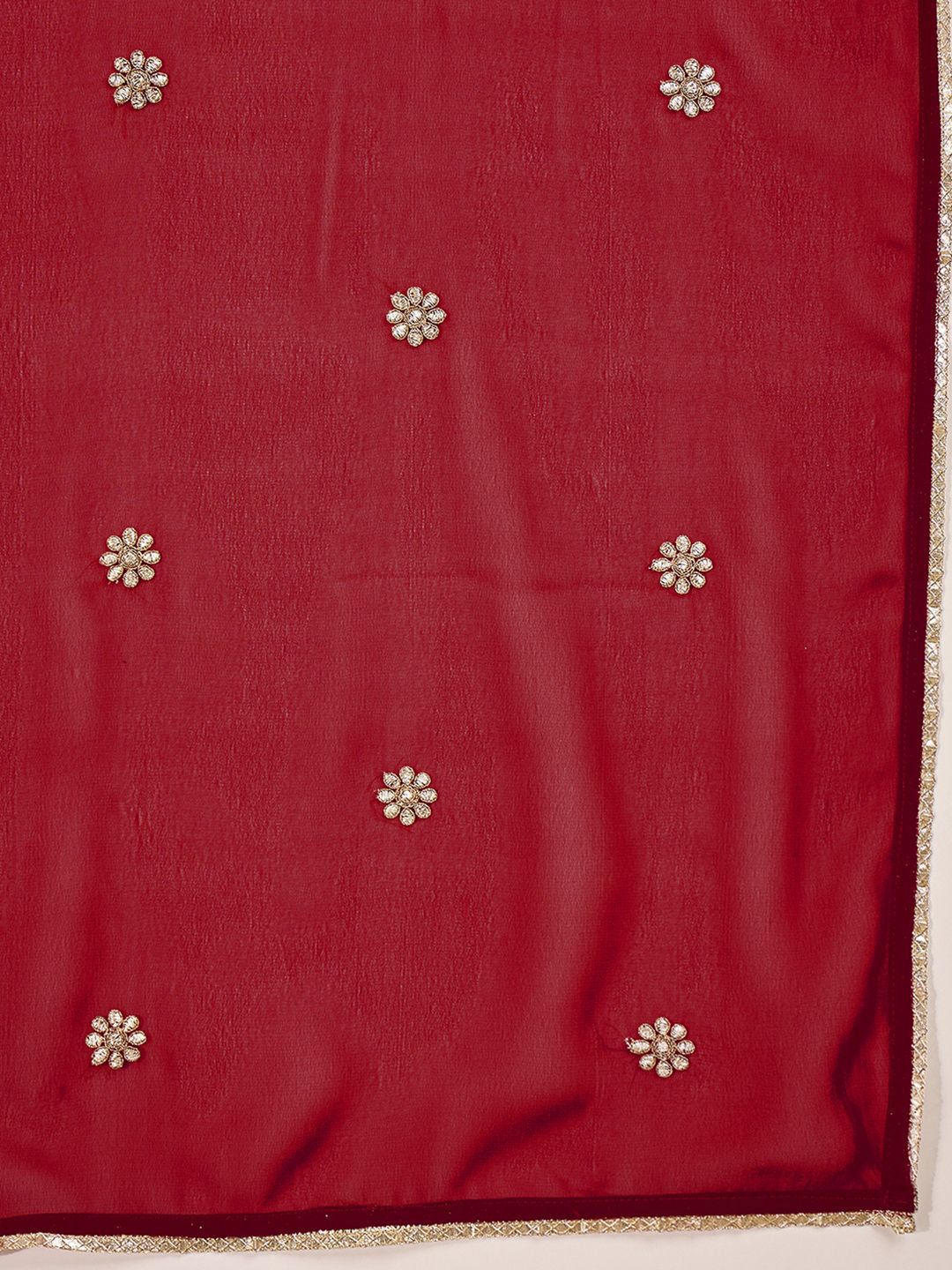 Dhiyona SN Georgette Zari Sequence Embroidered Kurta With Palazzos And Dupatta