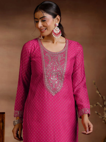Bandhani Printed Sequinned Kurta with Trousers & Dupatta