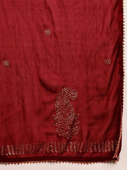 Dhiyona KL Ethnic Motifs Yoke Design Thread Work Anarkali Kurta With Trouser & Dupatta