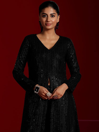 Dhiyona LL Embroidered Sequinned Kurta with Palazzos & Dupatta
